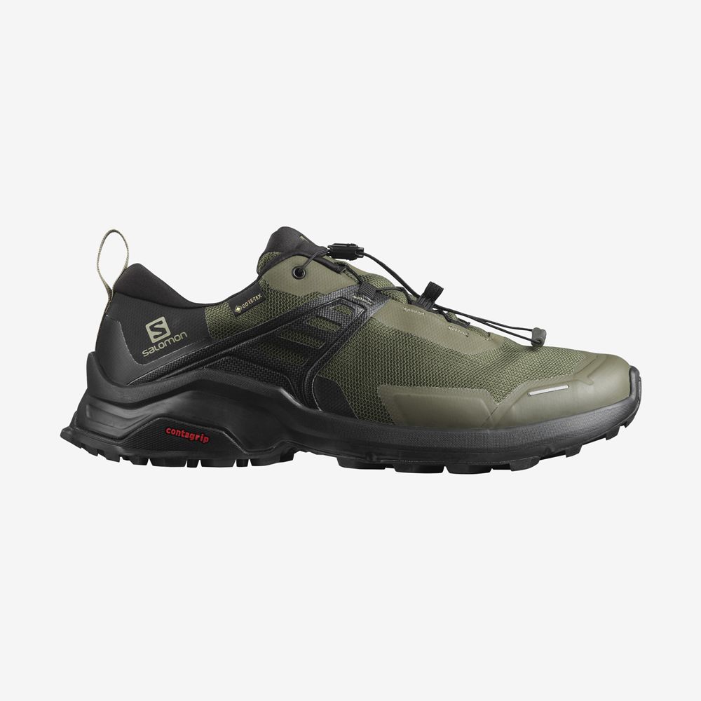 Buty Trekkingowe Męskie Salomon X RAISE GORE-TEX - Oliwkowe Zielone - Polska (267-FDVNUY)